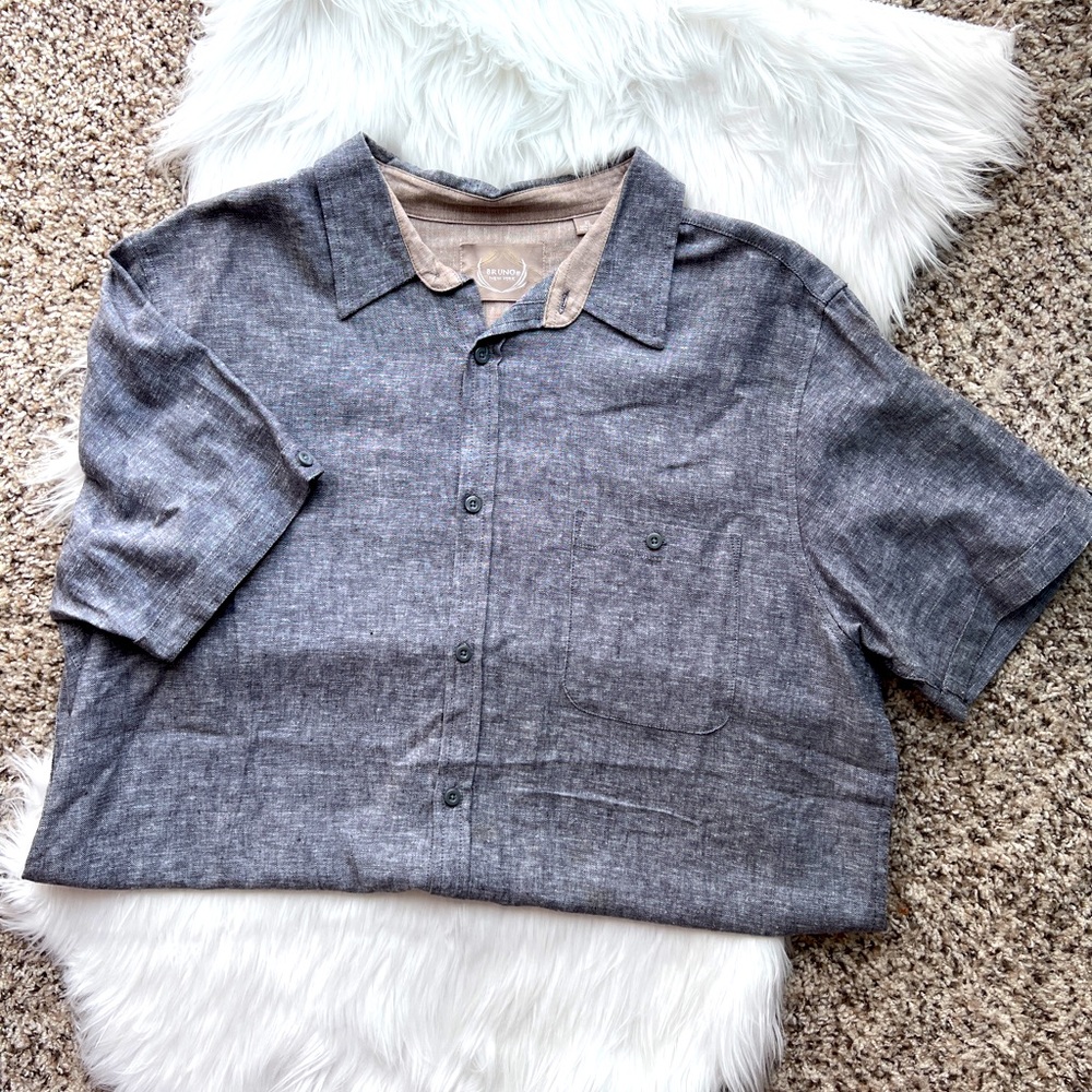 Mens XL Bruno New York Linen Button Down